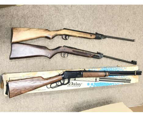 A collection of vintage airguns including a Webley Junior, a boxed Daisy Model 1894 BB gun, Milbro G23 cal.177. All working m