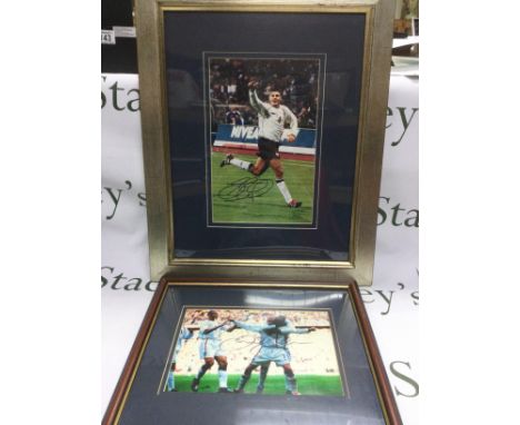 Four signed prints of England footballers comprising David Beckham, Steven Gerrard and Michael Owen. Shipping category D.