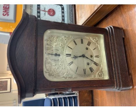 A Silvered dial oak cased Gustavia Becker mantle clock, 44.5cm (D) NO RESERVE