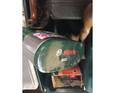 A box containing various tools . NO RESERVE