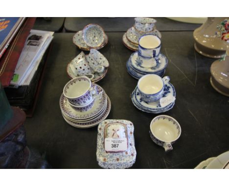 Victorian Miniature Cups, Saucers &amp; Plates (38 pieces)