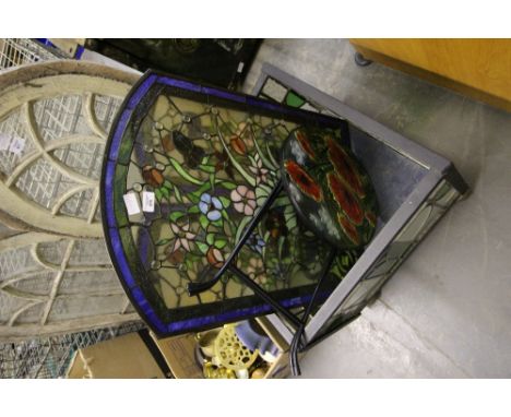 Leaded glass planter, firescreen and table