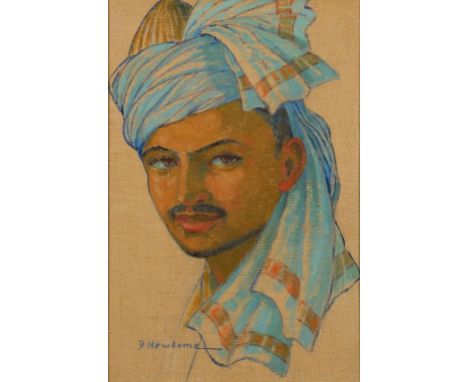 •†DOROTHY NEWSOME-GLENN (FL 1930-60S) THE DRUMMER; TWO STUDIES OF INDIAN MEN  all signed, the first inscribed on the artist's