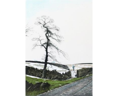 PETER BROOK - THE SHEPHERD, LITHOGRAPH, SIGNED BY THE ARTIST IN PENCIL, 78CM X 57CM