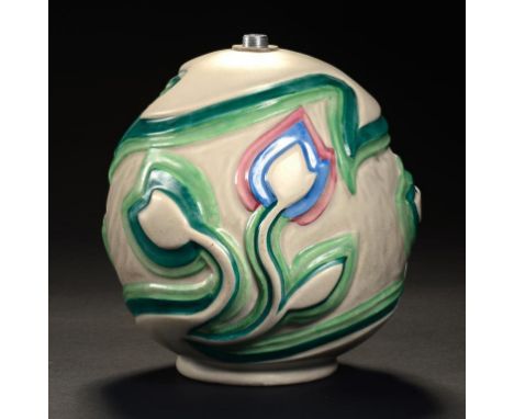 CLARICE CLIFF.  A NEWPORT POTTERY SGRAFFITO LAMP BASE, C1930 15cm h, printed mark ++In fine condition, no restoration 