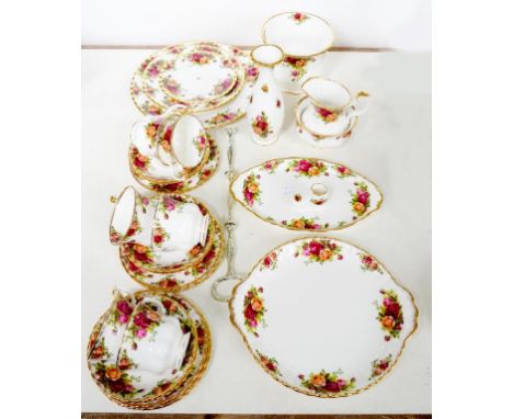 A ROYAL ALBERT OLD COUNTRY ROSES PATTERN TEA SERVICE