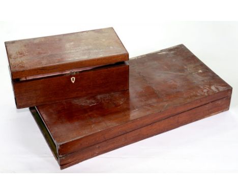 TWO PAIRS OF 19TH CENTURY DINING CHAIRS AND AN INLAID CORNER CUPBOARD (WITH FAULTS) AND A 19TH CENTURY MAHOGANY BAGATELLE AND