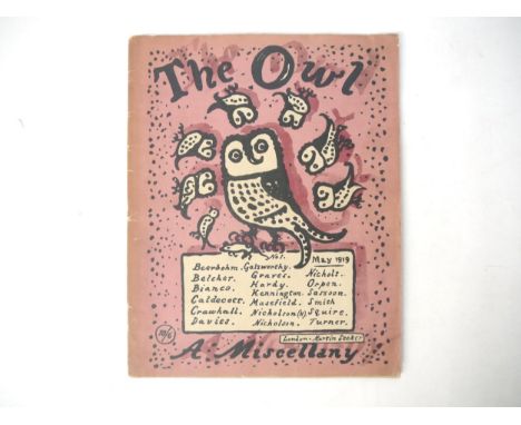 (William Nicholson), 'The Owl. A Miscellany', May 1919, No.1, 1st edition, literary journal edited by Robert Graves, and with
