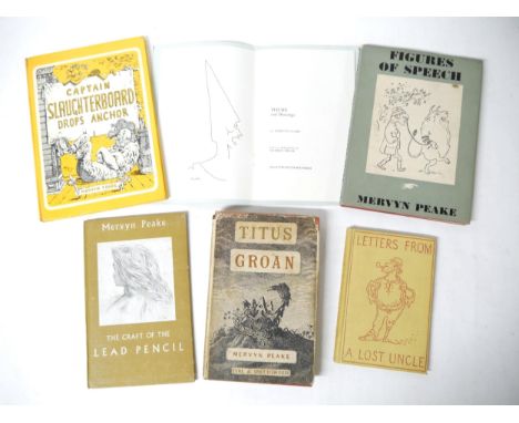 Mervyn Peake, 6 titles: 'Poems and Drawings', London, The Keepsake Press, 1965, limited edition (one of 150 copies only), fro