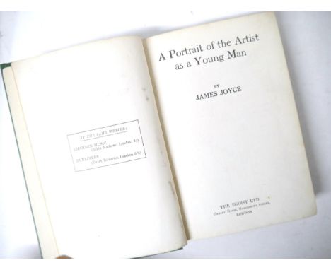 James Joyce: 'A Portrait of the Artist as a Young Man', London, The Egoist Ltd., Oakley House, Bloomsbury Street, [1917], 1st