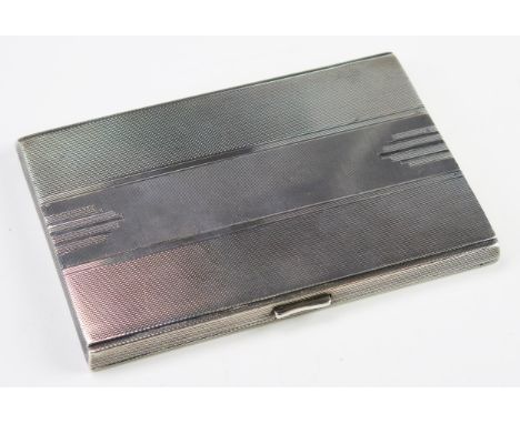 An Edward VIII silver cigarette case, maker Walker & Hall, Sheffield,  1936, of rectangular outline with engine turned decora