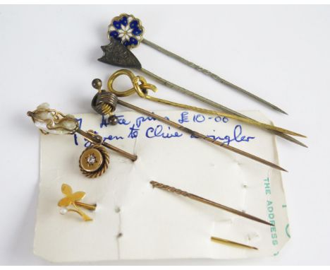 A Diamond Stick Pin and six others 