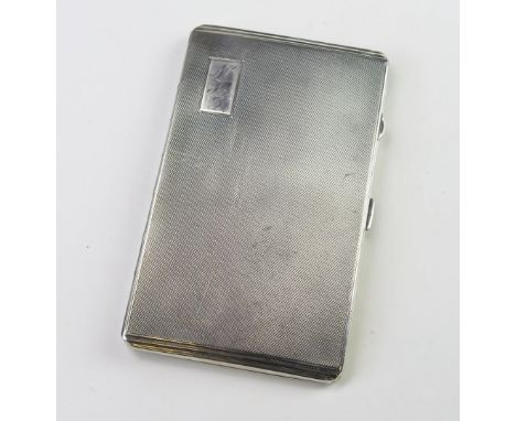 A George VI silver cigarette case, maker Joseph Gloster Ltd, Birmingham, 1947: initialled, of rectangular outline with engine