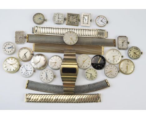 Selection of Wristwatch Movements with dials including CYMA, RECORD, RODANIA, ROTARY, PERFEX, etc. 