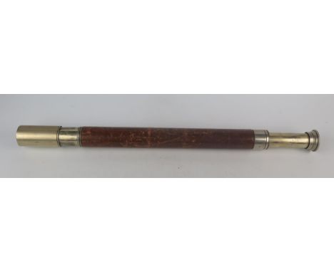T. Cooke &amp; Sons Ltd, a single drawer leather bound telescope, serial No 887, No 19 with War Office arrow, 60cm extended. 