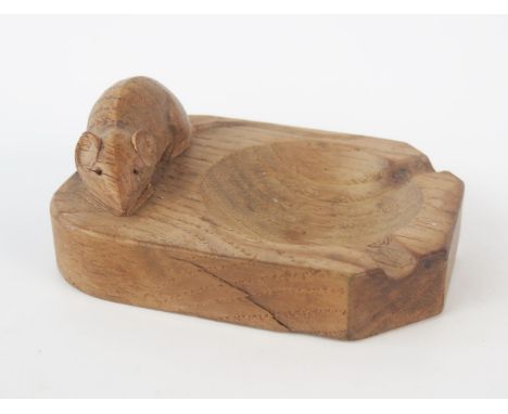 Robert 'Mouseman' Thompson Carved Oak Ashtray 