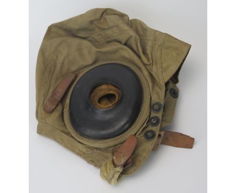 A WWII period American Airforce canvas flying helmet, AN-H-15, by the Bates Shoe Company. 