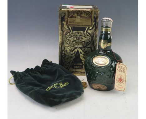 Chivas Brothers Ltd, Royal Salute Scotch whisky, contained in a sealed wade bottle, with velvet back and original card box. 