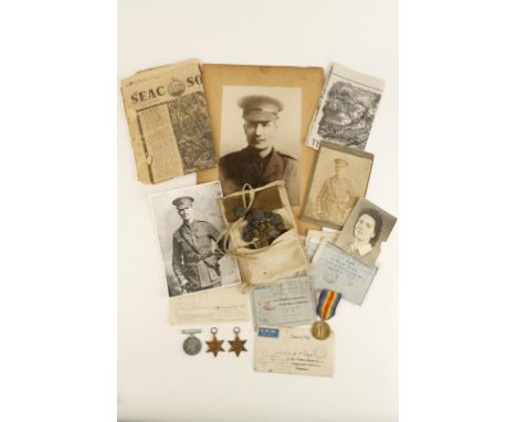 A COLLECTION OF FIRST WORLD WAR EPHEMERA including newspapers, newspaper cuttings, photographs, and other related items, a se