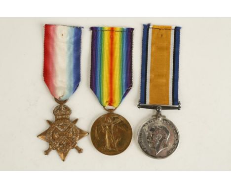 A TRIO OF FIRST WORLD WAR MEDALS comprising: 1914 star, war and victory medals. SJT.S.C.Eden.MIDDE"X R. L.10017. (three medal
