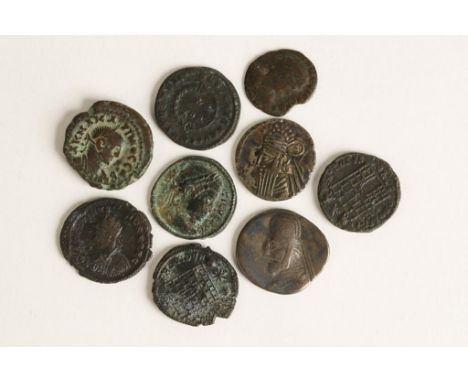 ROMAN BRITAIN AND PARTHIA, MIXED COINS. Parthia, Mithradates II, 123-88BC. AR drachm. Diademed bust, Arsakes I seated right h