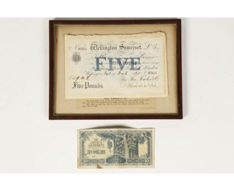 GREAT BRITAIN, WELLINGTON BANK, FOX BROTHERS, FOWLER & CO. Five pounds, 1st March 1921, serial no. 26983, black and white, mo