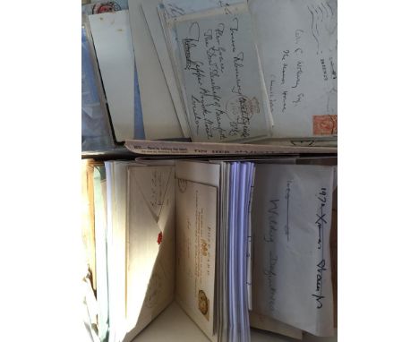 A COLLECTION OF FIRST DAY COVERS and used Victorian and later postal envelopes, loose stamps including Victorian and later, p