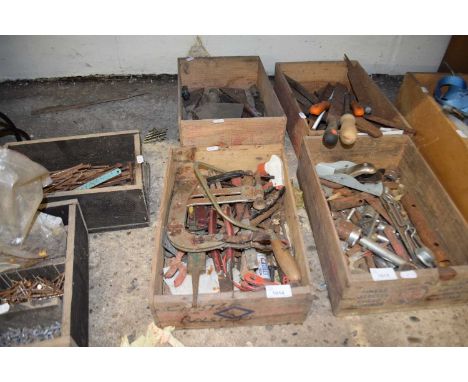 Two boxes of vintage hand tools