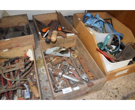 Two boxes of vintage hand tools to include files etc