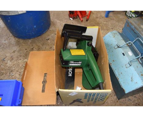 An electric Bosch chainsaw