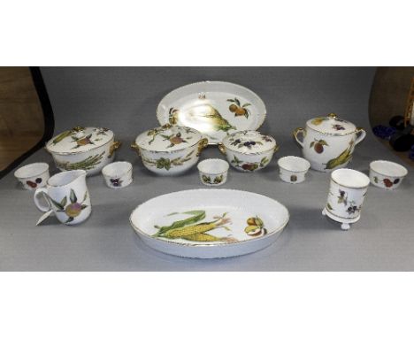 Royal Worcester 13 Piece Part Fruit Set ' Evesham ' Design. All Pieces are In Good Condition, No Damage. 