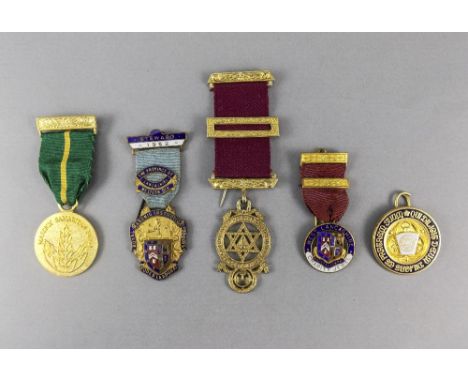 Masonic Enamel Jewells (5) in total. Various lodges.