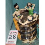 "RUB-A-DUB TUB", THREE CLOWNS IN TUB ART SCULPTURE, SIZE: 8.5" X 9", MFG 1984