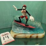 "SURF'S UP", COLOR SAMPLE SCULPTURE, BAREFOOT GOOFY, ONLY ONE EVERY PRODUCED IN THIS COLOR SCHEME,