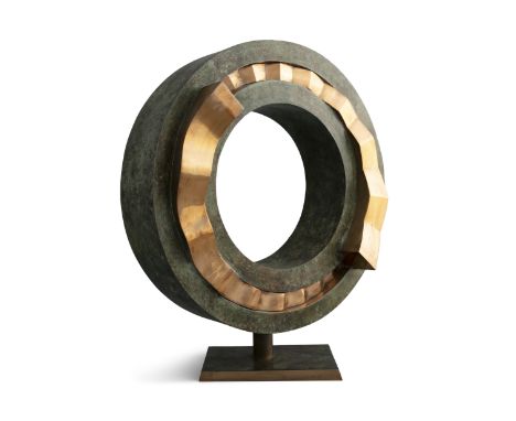 Brian King (b.1942)AnthropocentricBronze, 51 x 45 x 14cm (20 x 17¾ x 5½)Exhibited: Brussels, 'Innovation from Tradition', 199