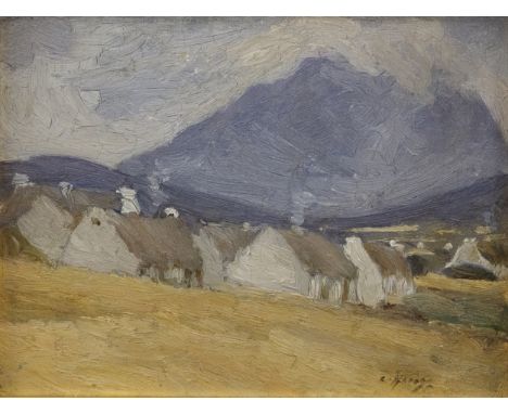 Grace Henry HRHA (1868-1953)Achill CottagesOil on panel, 19 x 24.8cm (7½ x 9¾)SignedProvenance: Ex Collection of Kenneth Jame