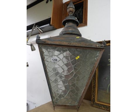 Large Vintage Glass Street Lamp Shade 