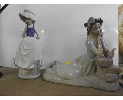 2x Nao Lladro Figures - One Damaged 