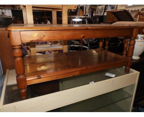 Pine Coffee Table with Shelf under 