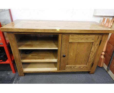 Modern Light Oak Cabinet with Three Shelves 