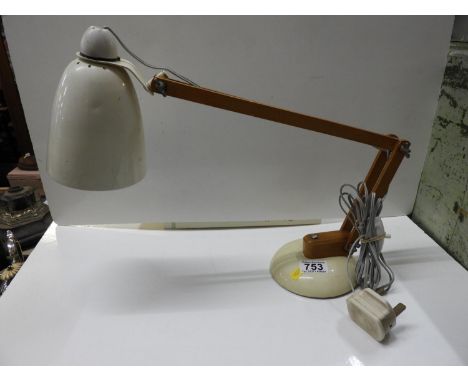 Vintage Metal and Wood Anglepoise Style Lamp 