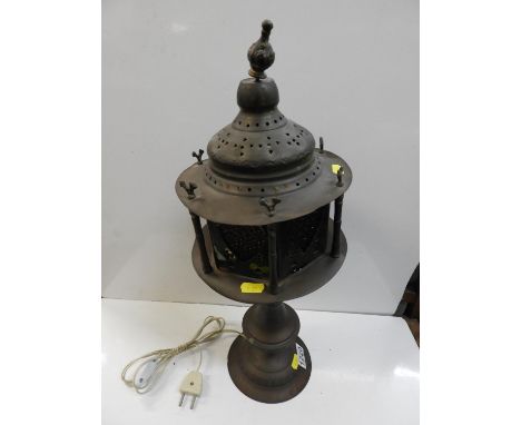 Converted Brass Oil Lamp 