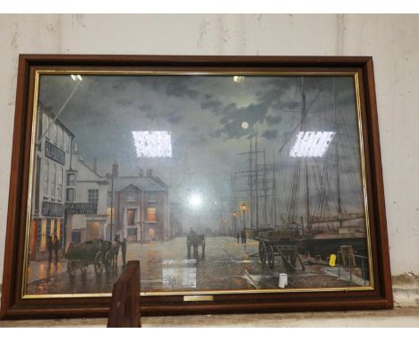 Framed Print - Poole Quay By Gaslight - R. Charman 