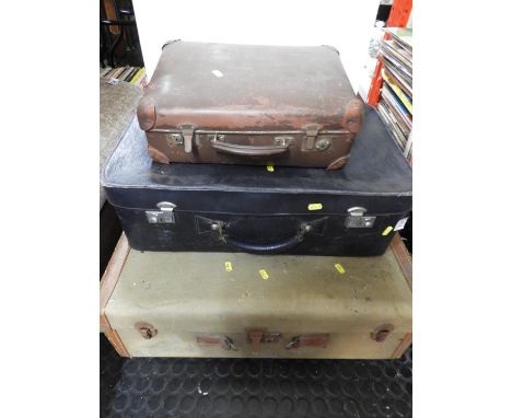 3x Vintage Suitcases 