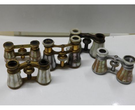 5x Pairs of Vintage Mother of Pearl Opera Glasses 
