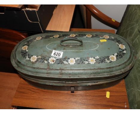 Painted Vintage Metal Sewing Box 