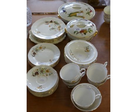 Two Royal Worcester Eversham lidded tureens together with a Royal Stafford tea service 
