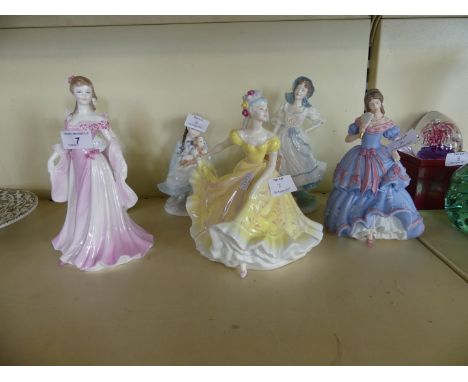 Six assorted Royal Doulton, Coalport, Royal Worcester and Wedgwood figurines 