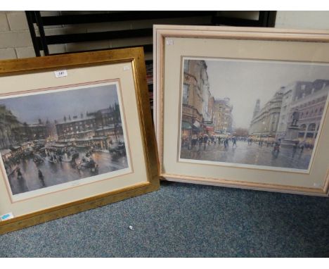 A Bob Richardson pencil signed print together with a Marc Grimshaw pencil signed print of Piccadilly dated 1957.