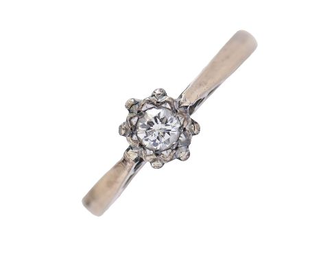 A diamond ring, in 9ct gold, Birmingham 1980, 2.3g, size L  Light wear